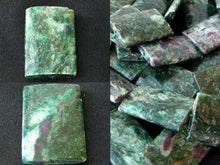 Load image into Gallery viewer, Rare Sparkling Ruby Fuschite 35x25mm Rectangle Pendant Bead Strand 108054 - PremiumBead Primary Image 1