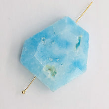 Load image into Gallery viewer, 55cts Natural Hemimorphite Druzy Pendant Bead | 30x25x8mm | Blue | 1 Bead |
