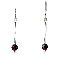 Load image into Gallery viewer, Unique Sophistication Garnet & Silver Earrings 6428