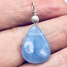 Load image into Gallery viewer, Blue Chalcedony Designer Sterling Silver Pendant | 19x15x5mm | 1 1/4" Long |