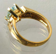 Load image into Gallery viewer, Natural Aquamarine & Diamond Solid 10Kt Yellow Gold Art Deco Ring Size 6 9982G - PremiumBead Alternate Image 11