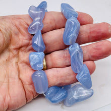 Load image into Gallery viewer, Chalcedony Designer Cut 550ct Pendant Bead Strand| 42x16x11 - 25x11x9mm|Blue|14|