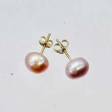 Load image into Gallery viewer, Fresh Water Pearl 14K Gold Stud Earrings | 1/4 inch | Lavender | 1 Pair |