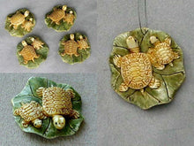 Load image into Gallery viewer, Work of Art Mom & Baby Turtle Pendant Bead 5657 | 39x38x8mm | Cream, green and brown - PremiumBead Alternate Image 4