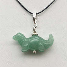Load image into Gallery viewer, Aventurine Diplodocus Dinosaur Sterling Silver Pendant | 25x11.5x7.5mm (Diplodocus), 5.5mm (Bail Opening), 7/8" (Long) | Green - PremiumBead Alternate Image 7