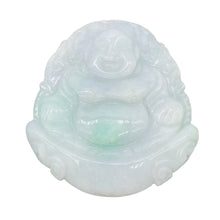 Load image into Gallery viewer, 160cts Hand Carved Buddha Gorgeous Lavendar Jade Pendant Bead | 50x47x8mm | Green