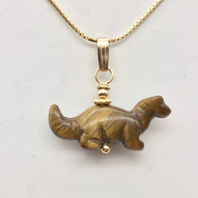 Load image into Gallery viewer, Tigereye Diplodocus Dinosaur with 14K Gold Filled Pendant 509259TEG - PremiumBead Alternate Image 12