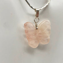Load image into Gallery viewer, Flutter Carved Rose Quartz Butterfly and Sterling Silver Pendant 509256RQS - PremiumBead Alternate Image 7