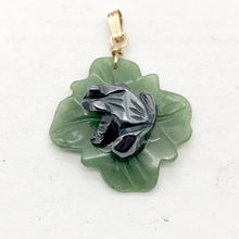 Load image into Gallery viewer, Ribbit Hematite Frog On Aventurine Lily Pad 14Kgf Pendant | 28x28.5x11mm |