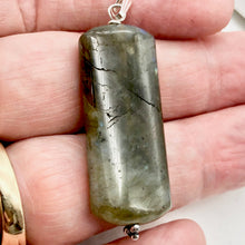 Load image into Gallery viewer, Fiery Green Labradorite & Sterling Silver Pendant | 2 1/8 Inch Long | - PremiumBead Alternate Image 6