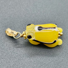Load image into Gallery viewer, Lampwork Frog 14K Gold Filled Frog | 1" Long | Yellow | 1 Pendant |