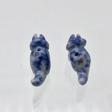 Load image into Gallery viewer, Dinosaur 2 Carved Sodalite Triceratops Beads | 22x11x7.5mm | Blue w/White - PremiumBead Alternate Image 6