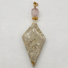 Load image into Gallery viewer, Fossilized Coral, Kunzite Kite 14K Gold Filled Pendant| 2 3/4" | White, Black |