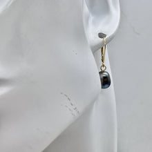 Load image into Gallery viewer, South Sea Pearl 14k Gold Lever Back Drop Earrings | 1" Long | Gray | 1 Pair |