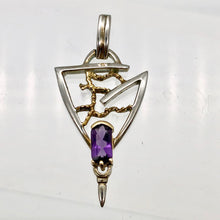 Load image into Gallery viewer, Amethyst Sterling Silver Pendant with 18K Gold Accent - PremiumBead Alternate Image 4