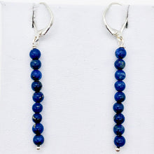 Load image into Gallery viewer, Natural Lapis Lazuli Sterling Silver Semi Precious Stone Earrings | 2 1/4" long| - PremiumBead Alternate Image 6