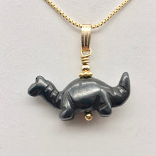 Load image into Gallery viewer, Hematite Diplodocus Dinosaur with 14K Gold-Filled Pendant 509259HMG - PremiumBead Alternate Image 5