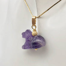 Load image into Gallery viewer, Adorable Pony Amethyst Horse and 14k Gold Filled Pendant | 1" Long | 509268AMG - PremiumBead Alternate Image 3