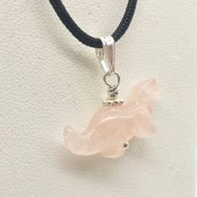 Load image into Gallery viewer, Pink Diplodocus Dinosaur Rose Quartz Sterling Silver Pendant 509259RQS | 25x11.5x7.5mm (Diplodocus), 5.5mm (Bail Opening), 7/8" (Long) | Pink - PremiumBead Alternate Image 10