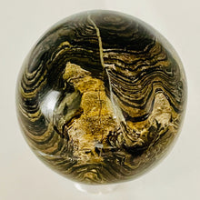 Load image into Gallery viewer, Stromatolite Scry Crystal Round Meditation Sphere | 50mm | Bronze/Black | 1 |
