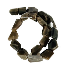 Load image into Gallery viewer, Grey Moonstone 80g Faceted Nugget Beads Strand | 15 1/2" | Black Green | 19 |