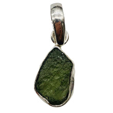 Load image into Gallery viewer, Moldavite Sterling Silver Drop | 1" Long | Green | 1 Pendant |