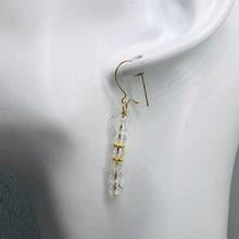 Load image into Gallery viewer, Quartz AAA Crystal 14K Gold Filled Dangle Earrings | 1 3/4" Long| Clear | 1 Pair