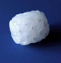 Load image into Gallery viewer, 1 Basket Weave Hand Carved Natural White Jade 14x12mm Tube Bead 10566 | 14x12mm | White - PremiumBead Alternate Image 4