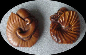 1 intricate Nautilus & Octopus Boxwood Ojime/Netsuke Bead - PremiumBead Alternate Image 3