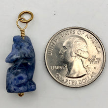 Load image into Gallery viewer, Sodalite Wolf Pendant Necklace | Semi Precious Stone Jewelry | 14k Pendant