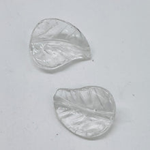 Load image into Gallery viewer, 2 Carved Clear Quartz 19x17x6mm Leaf Beads 10168
