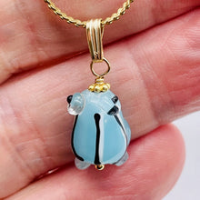 Load image into Gallery viewer, Lampwork Frog 14K Gold Filled Frog | 1" Long | Periwinkle Blue | 1 Pendant |