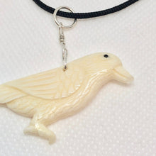 Load image into Gallery viewer, White Raven Carved Bone W / Sterling Silver Pendant 510804S - PremiumBead Alternate Image 3