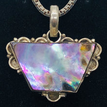 Load image into Gallery viewer, Mother of Pearl Sterling Silver Drop Pendant | 1 3/8" Long | Blue | 1 Pendant