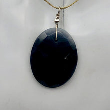 Load image into Gallery viewer, Onyx Faceted Sterling Silver Oval Pendant | 2 1/4" Long | Black |