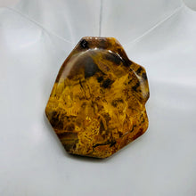 Load image into Gallery viewer, Fossilized Wood Irregular Flat Briolette | 52x43x7mm| Tan/Brown | 1 Pendant Bead