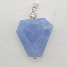 Load image into Gallery viewer, Blue Chalcedony Sterling Silver Faceted Crystal Pendant| 2 1/4" | Lavender | 1 |