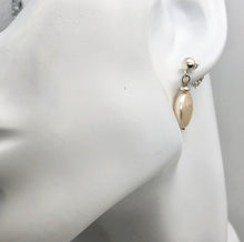 Load image into Gallery viewer, Natural Peach Coin FW Pearl Post Earrings | 1" Long | Peach | 1 Pair |