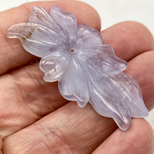 Load image into Gallery viewer, 33.2cts Hand Carved Blue Chalcedony Flower Bead | 51x26x4mm | - PremiumBead Alternate Image 3