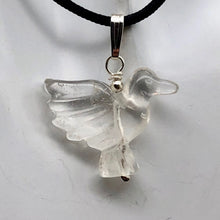 Load image into Gallery viewer, Quartz Dove Pendant Necklace | Semi Precious Stone Jewelry | Silver | 1 1/8" | - PremiumBead Alternate Image 4