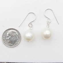 Load image into Gallery viewer, Pearl Dangle Sterling Silver Earrings| 1" Long | White | 10mm Pearl |