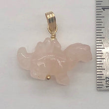 Load image into Gallery viewer, Rose Quartz Stegosaurus Dinosaur Pendant Necklace|Semi Precious Stone Jewelry