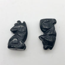 Load image into Gallery viewer, Howling New Moon Carved ObsidianWolf/Coyote Figurine - PremiumBead Alternate Image 9