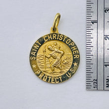 Load image into Gallery viewer, Saint Christopher 3 Gram 14K Round Medal | 1" Long | Gold | 1 Pendant |