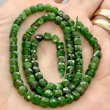 Load image into Gallery viewer, Chrome Diopside Cube Bead Strand | 4mm | Green | 95 Bead(s) |