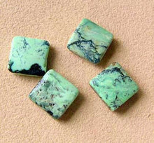 Load image into Gallery viewer, 4 Beads of Mojito Mint Green Turquoise Square Coin Beads 7412C - PremiumBead Primary Image 1