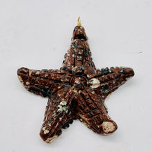 Load image into Gallery viewer, Starfish 14K Gold Filled Starfish Pendant | 2 1/2" Long | Brown White | 1 |