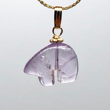 Load image into Gallery viewer, Amethyst 14K Gold Filled Zuni Bear Drop | 1" Long | Purple | 1 Pendant