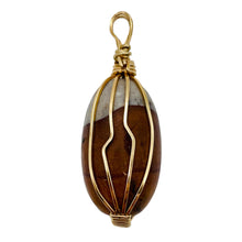 Load image into Gallery viewer, Jasper 14KGF Wire Wrap Oval | 1 3/4" Long | Tan Gray | 1 Pendant