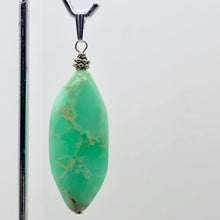 Load image into Gallery viewer, Glowing Green Natural Chrysoprase Marquis Sterling Silver Pendant | 2 1/8" Long|